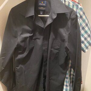 Stafford Black Dress Shirt | Long Sleeve | 15.5 and 34/35